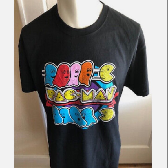 🆕 Pac-Man Pacman Gaming T-Shirt w/ Ghosts - Picture 1 of 3